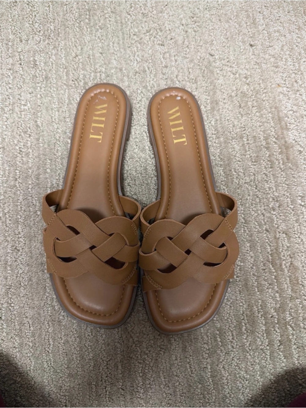 Wilt Braided Tan Slide Mules